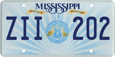 MS license plate ZII202