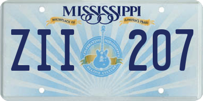 MS license plate ZII207