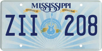 MS license plate ZII208