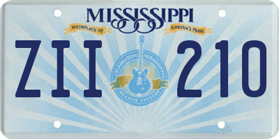 MS license plate ZII210