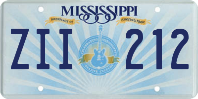 MS license plate ZII212
