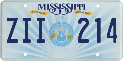 MS license plate ZII214