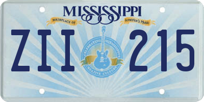 MS license plate ZII215