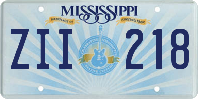 MS license plate ZII218