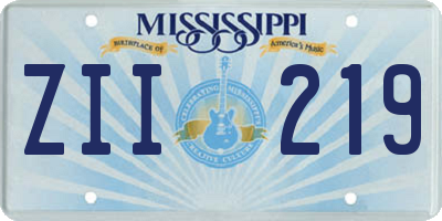 MS license plate ZII219