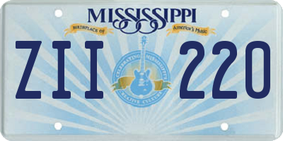 MS license plate ZII220