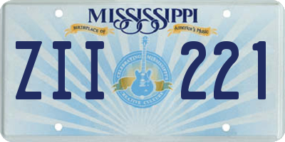 MS license plate ZII221