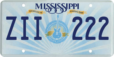 MS license plate ZII222