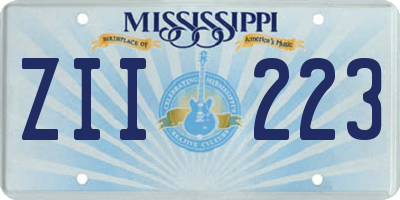 MS license plate ZII223