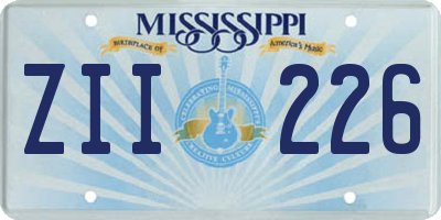 MS license plate ZII226