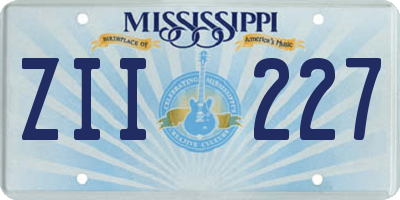 MS license plate ZII227