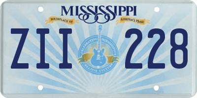 MS license plate ZII228