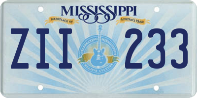 MS license plate ZII233