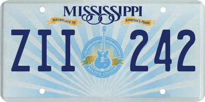 MS license plate ZII242