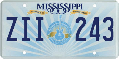 MS license plate ZII243