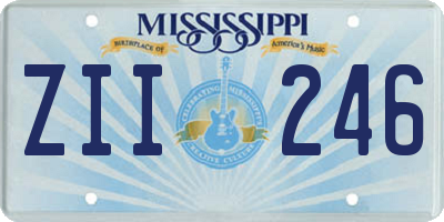 MS license plate ZII246