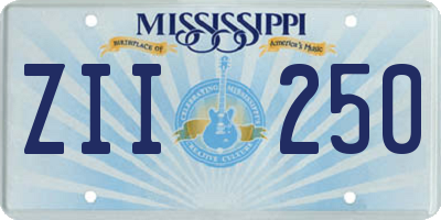 MS license plate ZII250