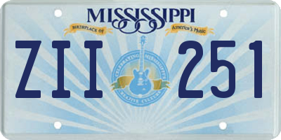 MS license plate ZII251