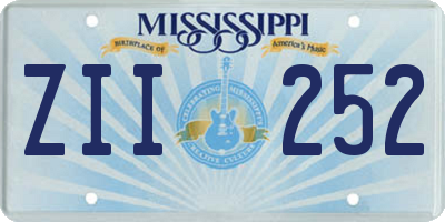 MS license plate ZII252