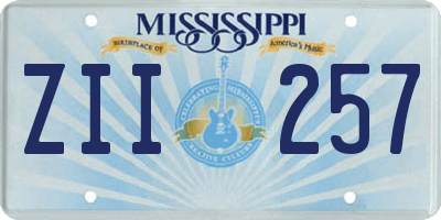 MS license plate ZII257