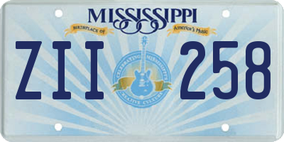 MS license plate ZII258
