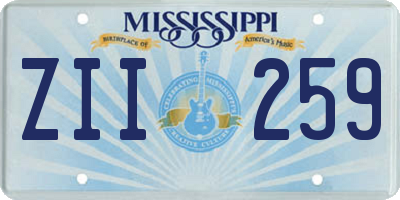 MS license plate ZII259