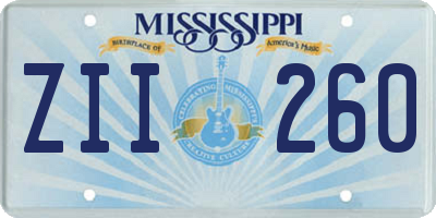 MS license plate ZII260