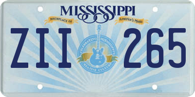MS license plate ZII265