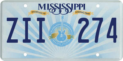 MS license plate ZII274