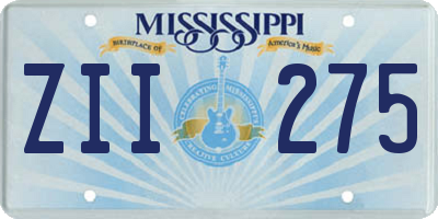 MS license plate ZII275