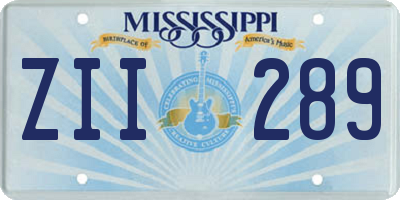 MS license plate ZII289