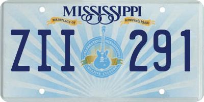 MS license plate ZII291
