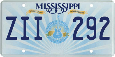 MS license plate ZII292