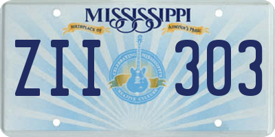 MS license plate ZII303