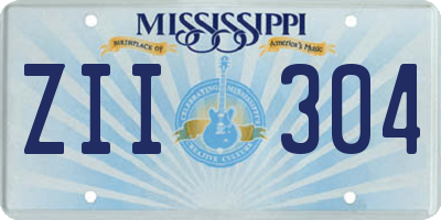 MS license plate ZII304