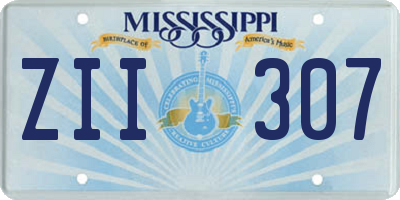 MS license plate ZII307
