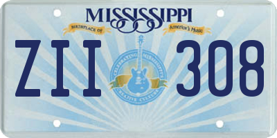 MS license plate ZII308