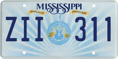 MS license plate ZII311