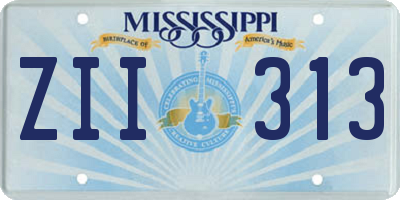 MS license plate ZII313