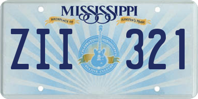 MS license plate ZII321
