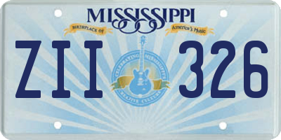 MS license plate ZII326