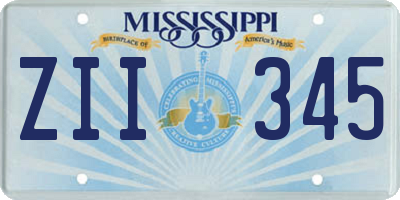 MS license plate ZII345