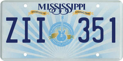 MS license plate ZII351