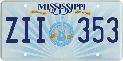 MS license plate ZII353