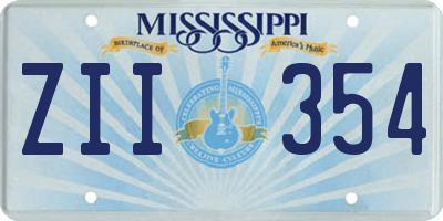 MS license plate ZII354