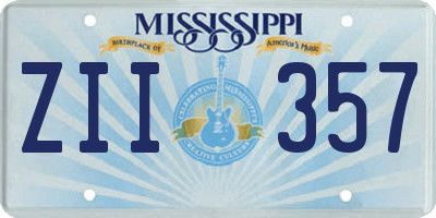 MS license plate ZII357