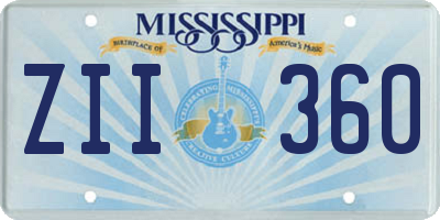MS license plate ZII360