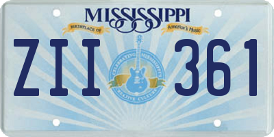 MS license plate ZII361
