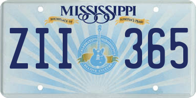 MS license plate ZII365