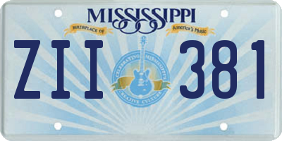MS license plate ZII381